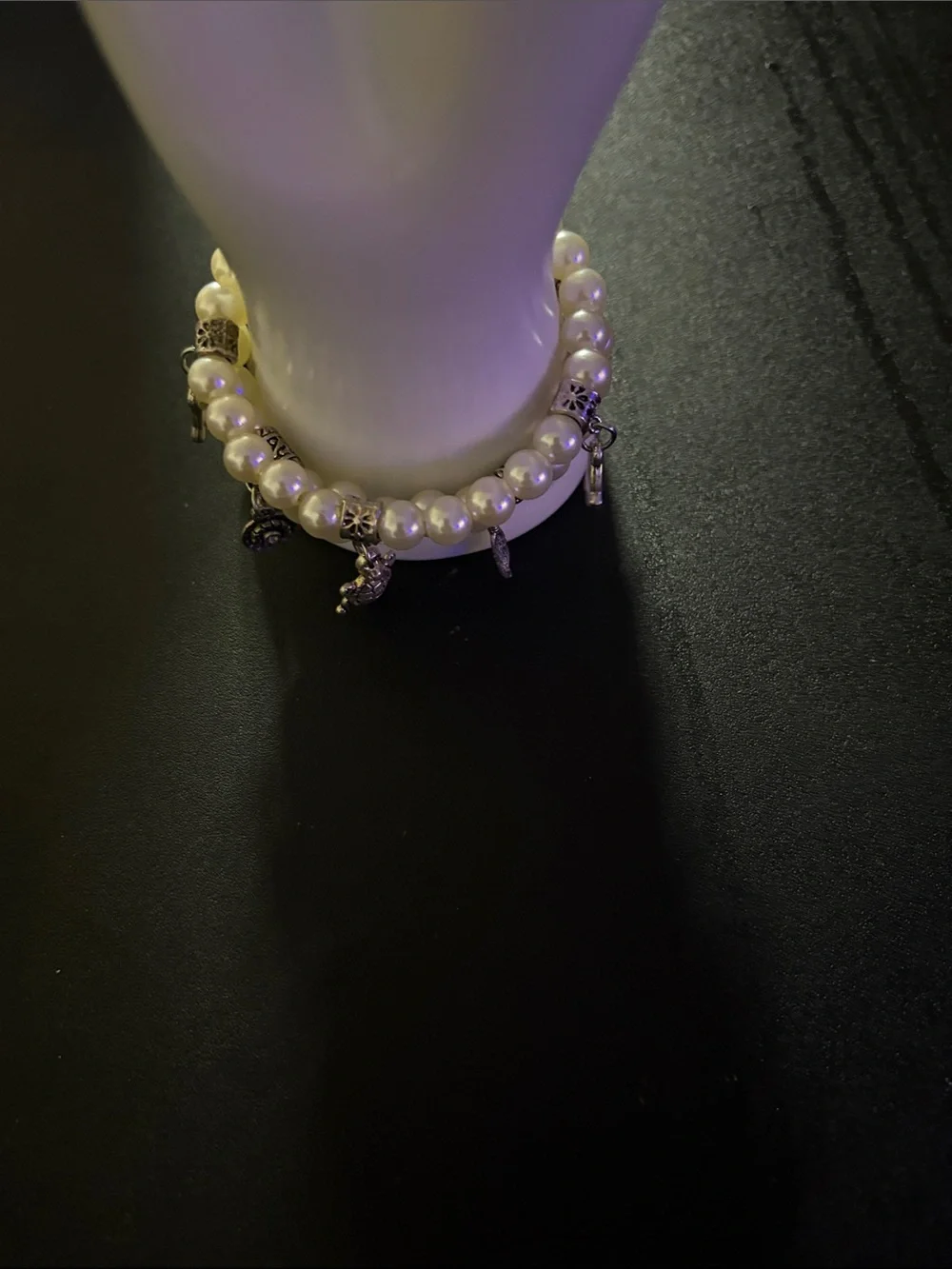 Classic Pearl Charm Stretch Bracelet - Ivory Pearls
